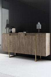 Hanah Home Consola Luxe Nogal y Dorado